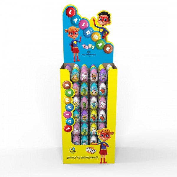 Laırmak Large Eğlenceli Oyuncaklar Stand Sürpriz Yumurta 144 Adet (Patlayan Şekerli) 