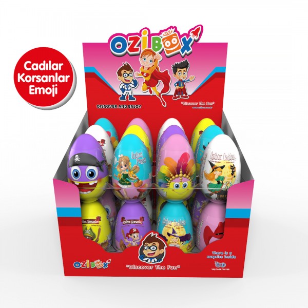 Ozibox Large Cadı & Korsan & Emoji Sürpriz Yumurta 24*9 (216 Ad.) (Patlayan Şekerli)