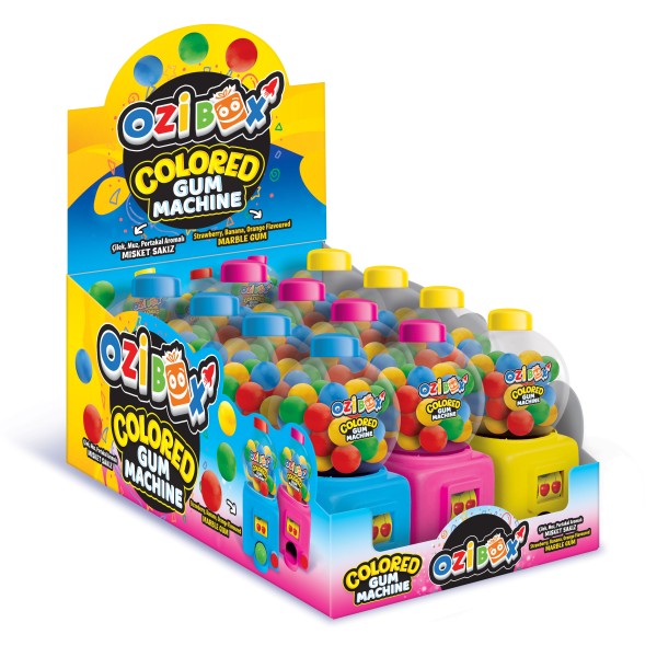 Colored Gum Machine 30Gr. 12*12 (144 Adet) (Şekerli Sakız)