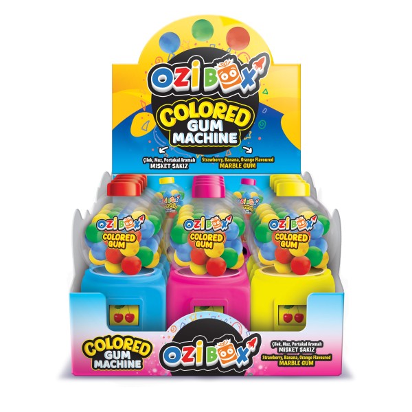 Colored Gum Machine 30Gr. 12*12 (144 Adet) (Şekerli Sakız)