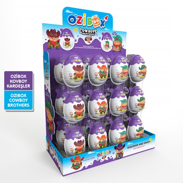 Ozibox Kovboy Kardeşler 20Gr. Çikolatalı Sürpriz Yumurta 24*8 (192 Adet)