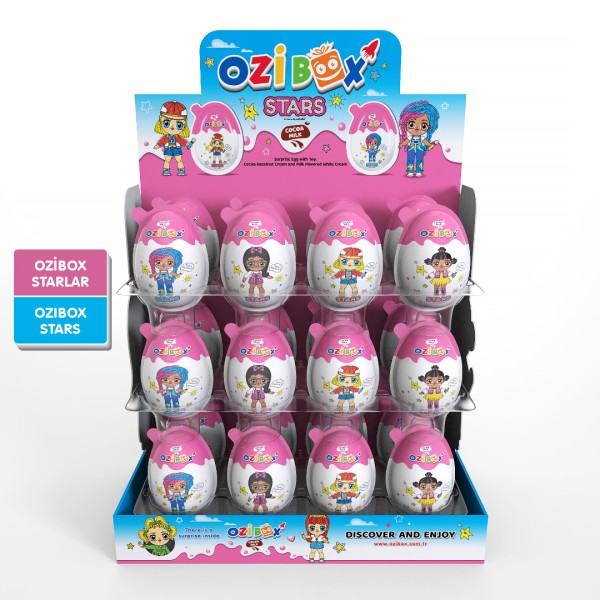 Ozibox Starlar 20Gr. Çikolatalı Sürpriz Yumurta 24 * 8 (192 Adet.)