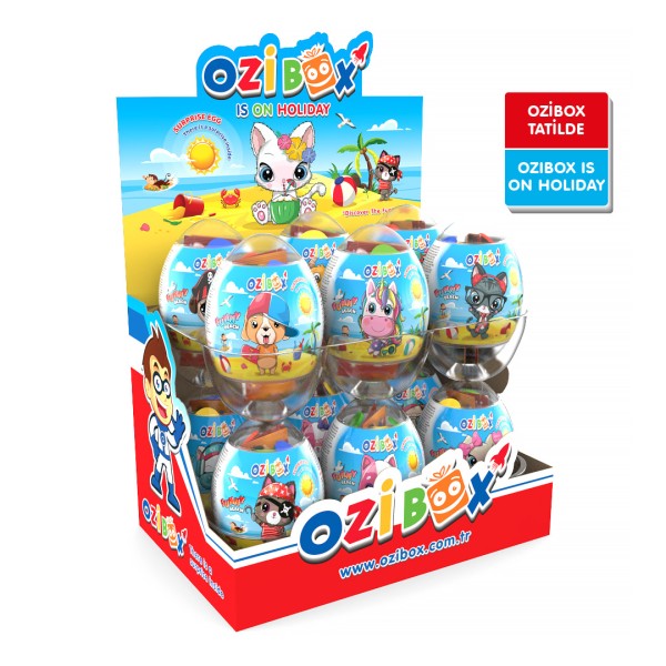 Ozibox Kristal Funny Beach Sürpriz Yumurta 12*10 (120 Ad.) (Patlayan Şekerli)