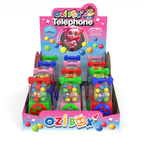 Ozibox Telephone 35Gr. 12*9  (108 Adet) (Şekerli Sakız)